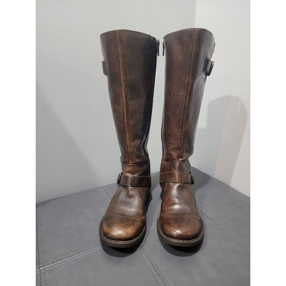 Born Leather Riding Boots Womens 6 Brown Equestrian Motorcycle Rockabilly Y2K - Picture 1 of 12